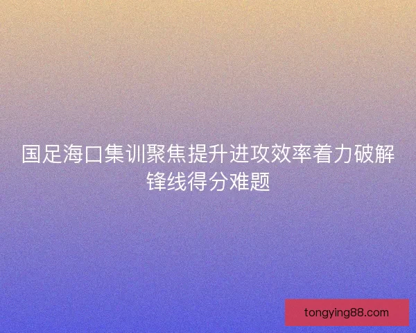 国足海口集训聚焦提升进攻效率着力破解锋线得分难题
